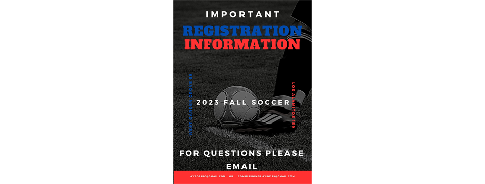 2023 Fall Soccer Registration Information